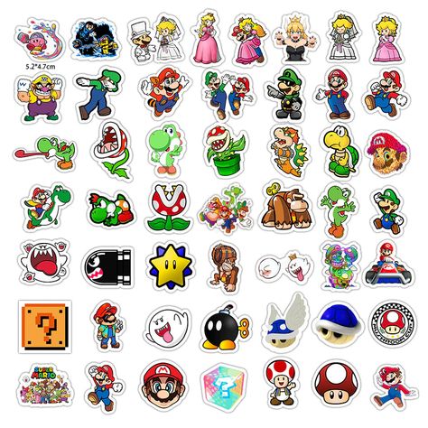 2021 Pack Anime Game Super Mario Cartoon Stickers Waterproof Suitcase EC8 Super Mario Cupcakes, Mario Cartoon, Mario Crafts, Super Mario Bros Party, Super Mario And Luigi, Mario Bros Party, Toppers Diy, Super Mario Birthday Party, Bike Wall