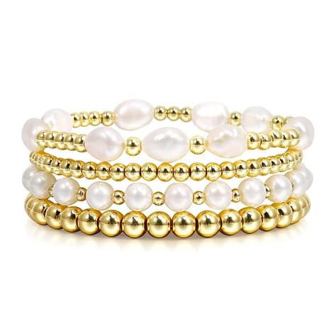 PRICES MAY VARY. 【Gold Bracelets for Women】: Our gold bracelet sets includes 4pcs/5pcs/7pcs gold beaded bracelet which stacks well with all bracelets, some styles come with a pearl bracelet. Beaded Bracelets are a fun way to spice up any outfit, you can mix and match, stack, or go the simple route and only wear one 【14K Gold-plated Bracelet】: The Gold Stackable Bracelets set are an wonderful way to dress up any look. A dainty addition to top off your daily-wear. This gold beaded bracelet are in Gold Beaded Bracelets, Bead Ball, White Pearl Bracelet, Gold Bracelet Set, Gold Bead Bracelets, Ball Bracelet, Handmade Jewelry Gift, Stacked Jewelry, Stackable Bracelets