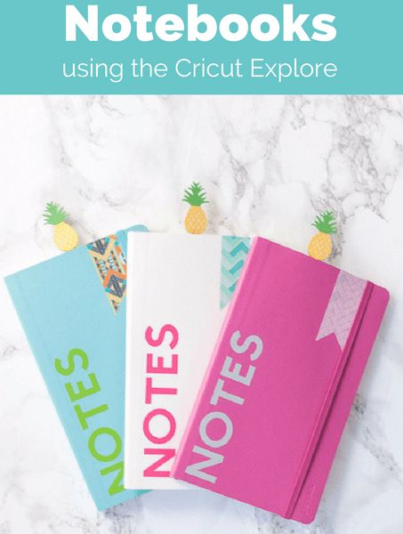 How to make custom notebooks using the Cricut Explore. Learn how to use Cricut Design Space to make these fun notebooks with vinyl, washi, and cardstock! Cricut Notebook Ideas, Vinyl Notebook Cover, Cricut Journal Cover Ideas, Custom Journal Cricut, How To Sublimate Notebooks, Cricut Diary Cover, Cricut Vinyl Notebook Cover, Memory Projects, How To Use Cricut