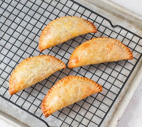 Chicken Cheese Empanadas, Chicken And Cheese Empanadas, Filled Rolls, Cheese Empanadas, Chicken Empanadas, Chicken And Cheese, Frozen Pie Crust, Prepared Eggs, Recipe Using Chicken