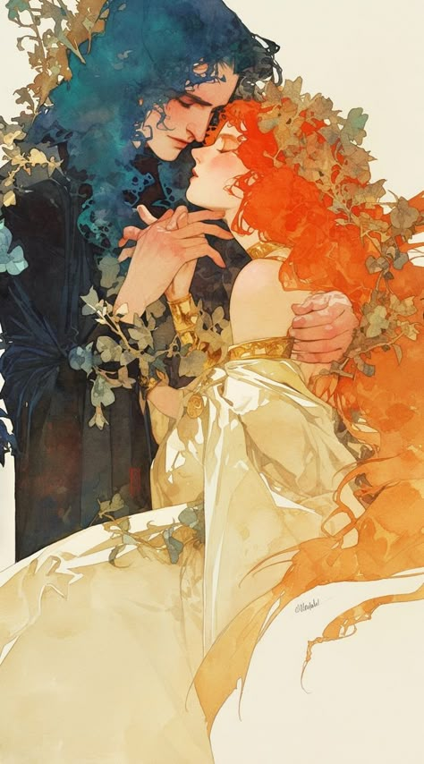 Romantic Reference Poses, Romantic Artwork Couple, Romantic Paintings Couple, Lovers Embracing, Art Nouveau Illustration, Arte Inspo, Cute Couple Art, Ap Art, Romantic Art