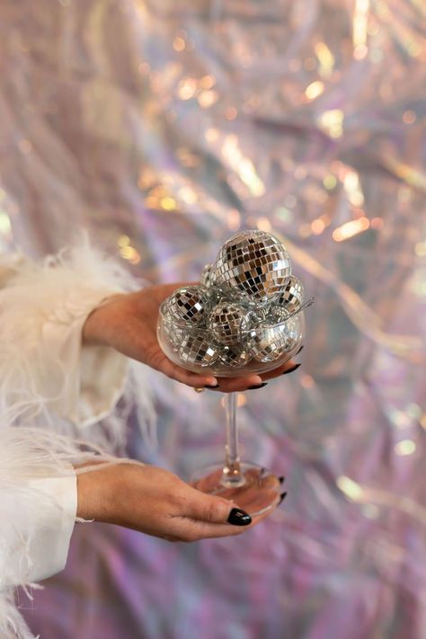 Disco Studio Photoshoot, Retro Disco Photoshoot, Disco Ball Branding, Discoball Photoshoot Ideas, Event Planner Branding Photoshoot, Glitter And Glamour Party, Disco Ball Photoshoot, Glitter Shoot, Disco Photoshoot