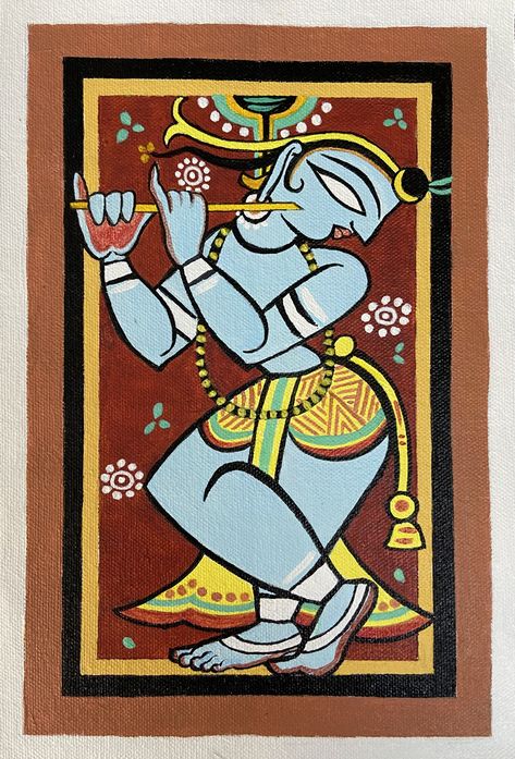 Patachitra Paintings Folk, Kalighat Paintings Folk, Jamini Roy Paintings Folk Art, Painting Assignments, Jamini Roy Paintings, Aari Drawing, Jamini Roy, Art Krishna, Ajanta Caves