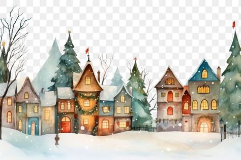 Christmas Village Background, Border Transparent, Village Christmas, Winter Village, Christmas Villages, Backgrounds Free, Christmas Village, Season Winter, Christmas Season