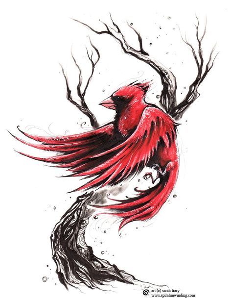 Tattoos and Piercings on Pinterest | Lilies Tattoo, Harry Potter ... Winter Tree Drawing, Cardinal Bird Tattoos, Red Cardinal Tattoos, Tattoos Cross, Cardinal Birds Art, Simple Bird Tattoo, Tree Drawing Simple, Red Bird Tattoos, Cardinal Tattoos