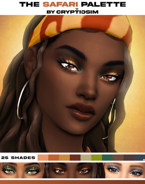 Safari Palette, Ts4 Makeup, Sims 4 Nails, Monolid Makeup, Sims 4 Tattoos, Makeup Cc, Sims Packs, Cc Mods, Sims 4 Cc Makeup