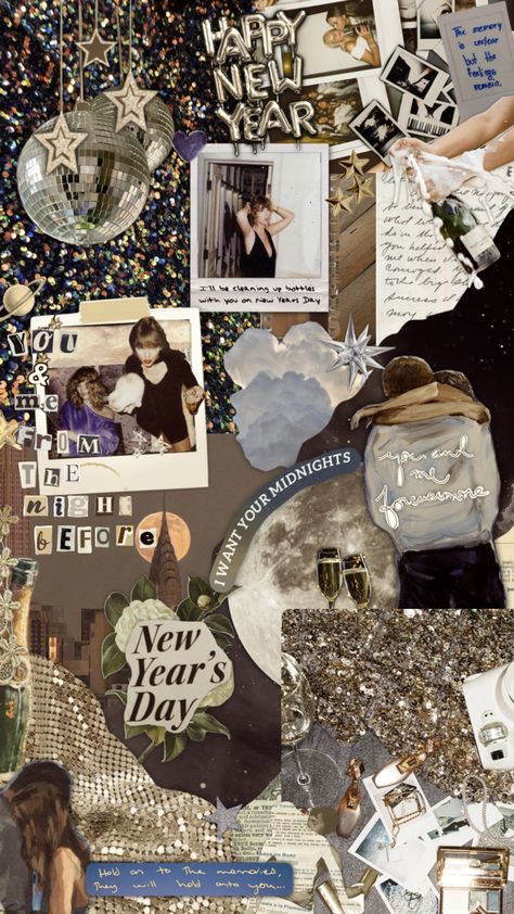 New Years Collage Wallpaper, Pinterest Collage Wallpaper, New Year Aesthetic Vintage, New Years Collage, New Years Aesthetic Wallpaper, New Years Wallpaper Aesthetic, New Years Wallpapers Aesthetic, Birthday Wallpapers, Psychology Wallpaper