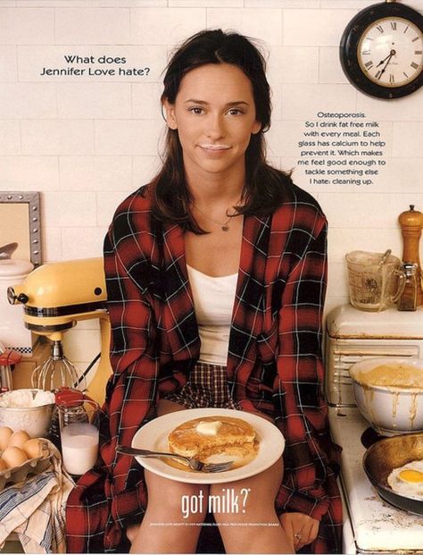 Jennifer Love Hewitt rocked flannel for her "Got Milk?" ad — so '90s Got Milk Ads, Milk Ads, The Client List, Ryan Phillippe, Jonathan Taylor Thomas, Got Milk, Jonathan Taylor, Jennifer Love Hewitt, 90s 2000s