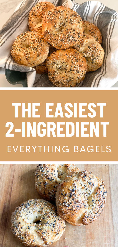 The Easiest 2-Ingredient Bagels Bagel Recipe Easy Greek Yogurt, Greek Yogurt And Almond Flour Bagels, Easy Bagels Recipe Homemade No Yogurt, Greek Yogurt Bagels 2 Ingredients Almond Flour, Everything Bagel Recipe, Two Ingredient Bagels, 2 Ingredient Bagels Greek Yogurt, Two Ingredient Bagels Greek Yogurt, Homemade Bagels All Purpose Flour