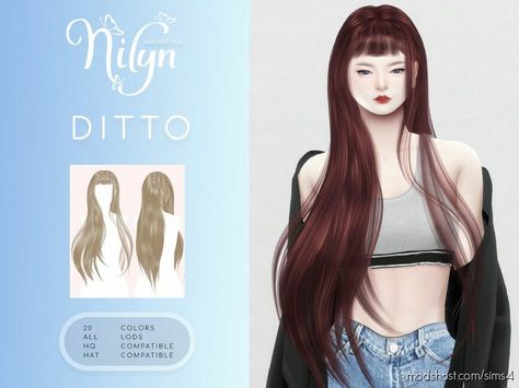 Ditto Hair – NEW Mesh for Sims 4 at ModsHost! Mesh by Nilyn 20 Swatches All LOD Compatible HQ Compatible HAT Compatible Origin of Mesh: Mesh completely made by myself Polycount LOD 0 (highest): 44729 Polycount LOD 1: 21662 Polycount LOD 2: 10799 Polycount LOD 3 (lowest): 5107 #mods #hair #sims #sims4cc #female #videogames #gaming Sims 4 Mesh, Sims 4 Cc Hair, Hair Ginger, Sims House Plans, Los Sims, Life Makeover, Sims Community, Sims 4 Cc, Ginger Hair