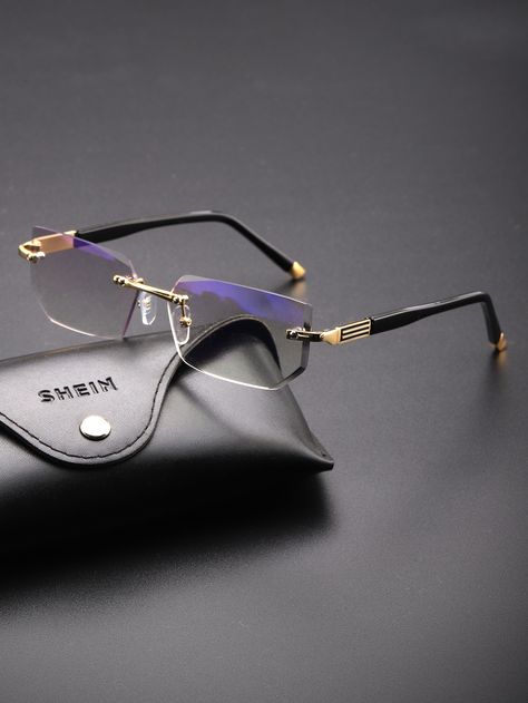 Men Anti-blue Light Rimless Glasses Gold Rimless Glasses For Men, Luxury Glasses Men, Frameless Glasses For Men, Mens Eye Glasses Frames, Rimless Glasses For Men, Glass Frames For Men, Cartier Glasses Men, Stylish Glasses For Men, Designer Glasses For Men