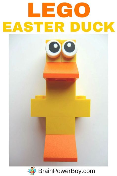 Looking for an easy-to-build Easter LEGO design? Try this funny duck. Isn't he cute? Directions for building the LEGO Easter Duck can be found by clicking the image.   #lego #easter #legodesigns #duck Lego Duck, Custom Lego Star Wars, Lego Easter, Easter Duck, Block Birthday Party, Used Legos, Lego Books, Lego Club, Lego Activities