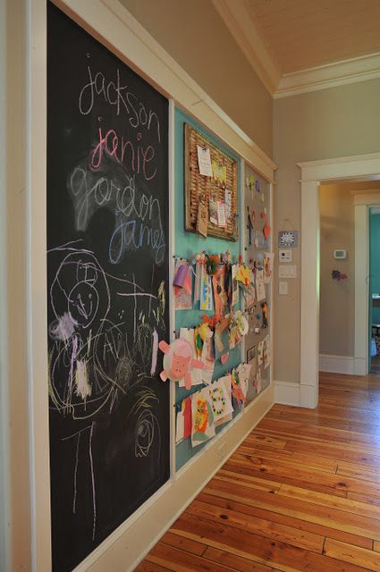 art gallery wall   i have the chalkboard wall, might just have to take it a bit further with this idea! Revere Pewter, Chalkboard Wall, Kids Artwork, Toy Rooms, Playroom Decor, Balboa, Kids Playroom, Kid Spaces, Kids Art