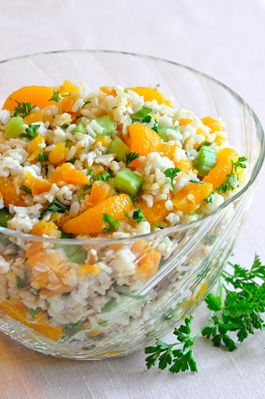 Orange Rice Salad | Food Hero - Healthy Recipes that are Fast, Fun and Inexpensive Cold Rice Salad Recipes, Rice Salad Cold, Orange Rice, Brown Rice Cooking, Special Diet Recipes, Rice Salad Recipes, Brown Rice Salad, Rice Side Dishes, Yellow Rice