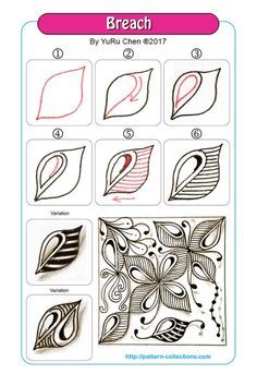 The patterns in this section are new, pending patterns and are on the waiting list to be included on pattern-collections. Please excuse the quality of the images. … Stylo Art, Zantangle Art, Zentangle Flowers, Zentangle Pattern, Arte Doodle, Zen Doodle Patterns, Zentangle Tutorial, Zen Tangle, Tangle Pattern