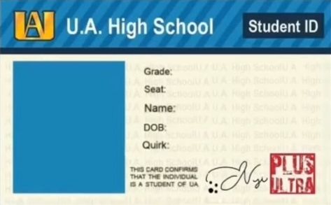 It Student, Oc Template, Character Sheet Template, Student Id, Character Template, Id Card Template, Hero Poster, Class 1 A, Anime Crafts