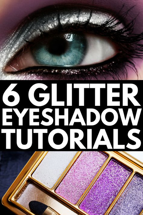 How to Apply Glitter Eyeshadow like a Pro | Glitter Glam 101! If you want to know how to use glitter eyeshadow to add SPARKLE to your look and make your eyes pop, we’re sharing 5 of our best makeup tips and 6 step by step tutorials to teach you how. We’ve included our favorite glitter products (eyeshadows, eyeliners, and eyebrows, oh my!) as well as natural and dramatic looks you’ll love. #glitter #glittermakeup #eyeshadow #makeup #makeuptips #makeuphowto #beautytips #makeuphacks Glitter Eyeshadow Tutorial, Eyeshadow Basics, Make Your Eyes Pop, Makeup 2018, Apply Eyeshadow, Make Up Tutorials, Prom Makeup Looks, Best Makeup Tips, Fall Makeup Looks