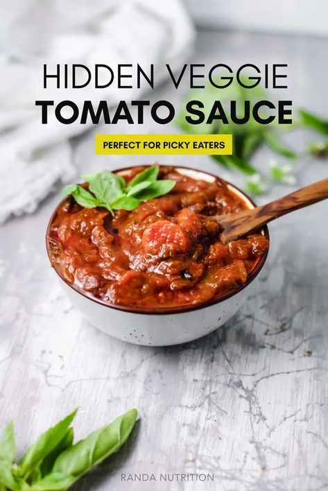 This veggie loaded pasta sauce is perfect for kids and picky eaters. A homemade tomato sauce recipe with hidden vegetables that goes great on spaghetti, meatloaf, meatballs, chicken parmesan, and other dinners that the kids or toddlers reject. This from scratch recipe is made on the stovetop or make it quick in the Instant Pot (pressure cooker). #tomatosauce #healthyrecipes #nutrition Healthy Tomato Sauce Recipe, Veggie Loaded Pasta, Loaded Pasta, Sugar Free Tomato Sauce, Oven Roasted Cauliflower, Hidden Vegetables, Pasta Sauce Homemade, Pizza Sauce Homemade, Veggie Pasta