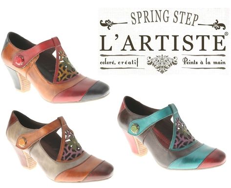 Spring Step Shoes is a line of comfortable, stylish footwear that celebrates the power of originality and individual style. For me, comfort has always been a very important factor when it comes to shoes so I always pick up something that has the perfect blend of comfort and style. And the stylish L'Artiste by Spring Step Jardin fits the bill perfectly! Artistic Shoes, Pyramid Collection, L'artiste By Spring Step, Fab Shoes, Awesome Shoes, Heart Shoes, Spring Step Shoes, Shoe Design, Symbolic Jewelry