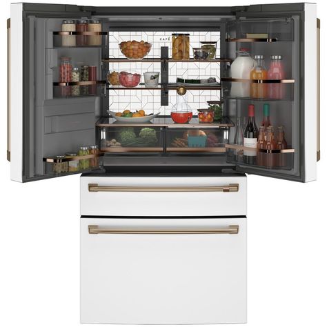 Cafe Fridge, 4 Door Refrigerator, Vegetable Drawer, Smart Refrigerator, Counter Depth Refrigerator, Kitchen Appliance Packages, Freezer Storage, Counter Depth, Outdoor Refrigerator