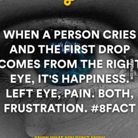 Kicked In The Balls, Tears Meaning, Eye Facts, Crying Tears, Tears In Eyes, True Interesting Facts, Crying My Eyes Out, Lines Quotes, Left Eye