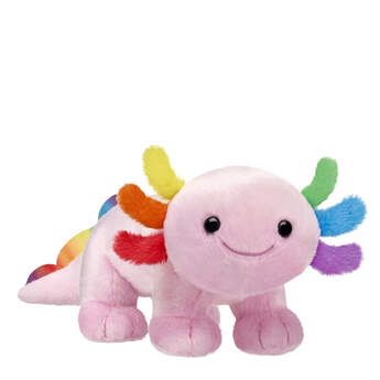 Rainbow Axolotl, Adorable Plushies, Custom Stuffed Animal, Pink Fur, Kawaii Plushies, Colorful Gifts, Bear Stuffed Animal, Build A Bear, Grad Gifts