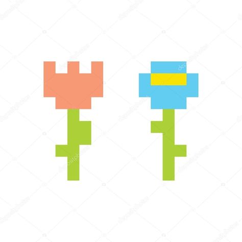 Monksbelt Weaving, Pixel Art Flower, Pixel Art Simple, Art Style Simple, Small Pixel Art, Art Lessons Middle School, Easy Pixel Art, Pixel Drawing, Plant Vector