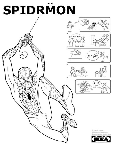 I Mashed Up Three Classic Superhero Origin Stories With Ikea Instruction Manuals Ikea Instructions, Funny Horror, Comic Book Artists, Marvel Funny, Superhero Comic, Comic Character, Horror Films, Tumblr Funny, Graphic Design Illustration