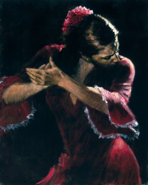 Flamenco V - Fabian Perez Fabian Perez, Spanish Dancer, Flamenco Dancing, Dance Paintings, Spanish Art, Flamenco Dancers, Modern Pop Art, Argentine Tango, Art Pop