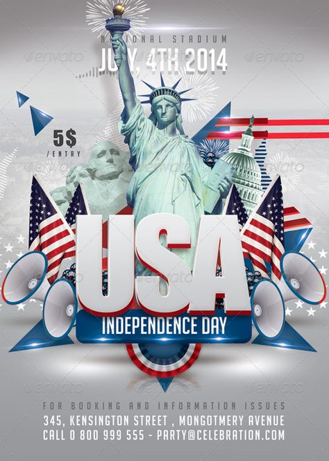 Usa July 4th American Independence Day National Day Poster, American National Day, Independence Day Flyer, Biology Project, Independence Day Poster, Biology Projects, Usa Independence Day, Postcard Format, America Independence Day