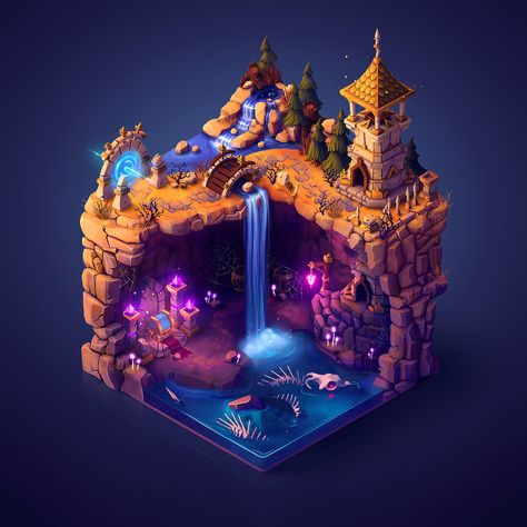 3d Modle Ideas, Art Inspo Digital, 3d Design Art, Idle Game, Digital Art Software, Low Poly Games, Isometric Art, Isometric Design, Isometric Illustration