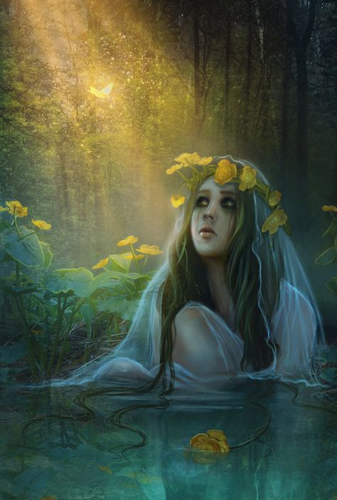 Slavic Mythology, Slavic Folklore, Water Spirit, Water Nymphs, Fantasy Forest, Folk Tales, Digital Illustrations, Female Art, Digital Illustration