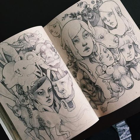 Full Sketchbook, Sketchbook Layout, Arte Punk, Sketchbook Art Journal, Character Sketches, Art Diary, Arte Sketchbook, Arte Inspo, Sketchbook Inspiration