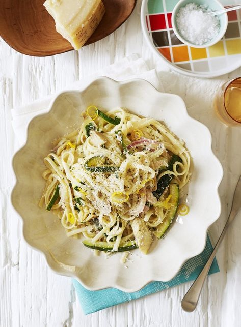 Lemon Pasta Recipes, Artichoke Pasta, New Zealand Food, Winter Dishes, Artichoke Recipes, Lemon Pasta, Zucchini Pasta, Vegetable Seasoning, Zucchini Recipes