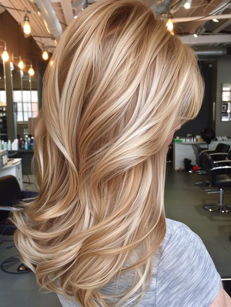 Blonde Hair Color Ideas: Summer Highlights, Ash & Unique Blonde Shades Hair Color Ideas For Women In Their 50, Late Summer Blonde Hair, Blonde Shades Of Hair, Blonde Hair Color Ideas For Summer, Warm Dimensional Blonde, Blond Shades, Caramel Blonde Hair, Warm Blonde Hair, Blonde Shades