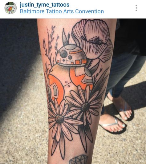 Star Wars BB8 tattoo by @justin_tyme_tattoos Bb8 Tattoo, Star Wars Bb8, Sleeve Ideas, Star Wars Tattoo, Leg Sleeve, Sleeves Ideas, Storm Trooper, Leg Sleeves, Star Wars Rebels