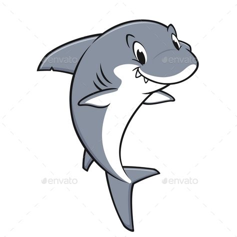 Shark Cartoon, Cartoon Sea Animals, Cartoon Whale, Shark Drawing, Shark Tattoos, Animal Doodles, Cute Shark, Pet Rocks, Safari Theme