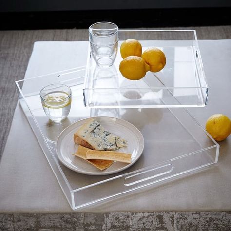 Tray Chic: 11 Beautiful Trays for Every Space and Every Purpose — Annual Guide 2016 Outdoor Serveware, Maine Cabin, Outdoor Plates, Wood Trays, Vase Deco, Wooden Trays, Plexi Glass, Acrylic Furniture, Decor Eclectic