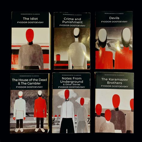 a collection of dostoyevsky, most of which have found their respective forever homes. from this group of wordsworth classics we still have the house of the dead, devils, and notes from underground. 🕯️ Second Hand Bookstore, Wordsworth Classics, Notes From Underground, Fyodor Dostoevsky, Fyodor Dostoyevsky, The Dead, Bookstore, The House, Books