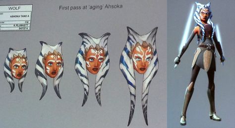 Ahsoka Tano age progression. Notice the movements of her facial markings and the length of her lekku. Ahsoka Tano Age Progression, Togruta Face Markings, Ahsoka Tano Face Markings, Ahsoka Face Markings, Togruta Cosplay, Ahsoka Tano Lekku, Facial Markings, Ashoka Tano, Age Progression