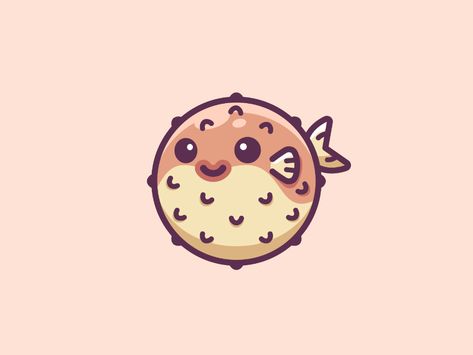 Puffer Fish Cartoon, Puffer Fish Drawing, Puffer Fish Art, Kawaii Fish, Fish Drawing, Cartoon Fish, Puffer Fish, Desen Anime, Fish Illustration