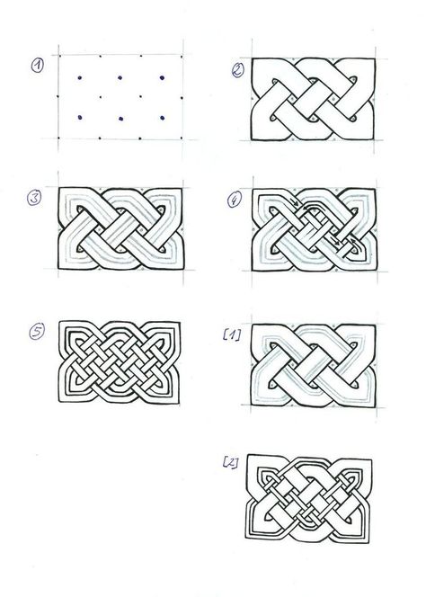 Celtic Knotwork Tutorial, Celtic Knotwork Pattern, How To Draw Celtic Knots Step By Step, Keltic Pattern, Celtic Drawings, Celtic Knot Tutorial, Modele Zentangle, Celtic Knot Drawing, Celtic Knot Designs