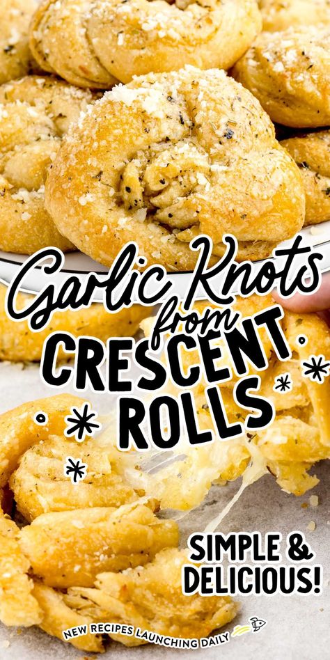 Recipe For Crescent Roll Dough, Garlic Knot Appetizer, Croissant Garlic Knots, Garlic Bread Using Crescent Rolls, Crescent Roll Recipes Garlic Knots, Garlic Bread Out Of Crescent Rolls, Garlic Cresent Rolls Pillsbury, Croissant Garlic Bread Crescent Rolls, Cresent Roll Garlic Knots Easy Recipes