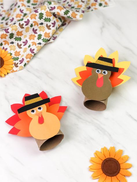 This easy turkey craft for kids is a fun Thanksgiving activity to do as a family, at school or at a daycare center. #simpleeverydaymom #kidscrafts #preschool #kindergarten #papercrafts #easykidscrafts #funactivitiesforkids Toilet Paper Roll Turkey, Cute Toilet Paper, Turkey Craft For Kids, Cute Toilet, Turkey Crafts Kids, Thanksgiving Crafts For Toddlers, Recycled Crafts Kids, Thanksgiving Activities For Kids, Turkey Crafts