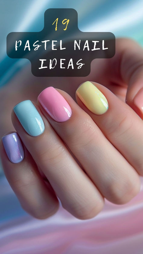 Nail your style with pastel perfection! Click to explore 19 dreamy pastel nail ideas that add a soft touch to any look. 💅🌸 #PastelNails #NailStyle #SoftTouch #DreamyNails #NailArt Multi Colored Pastel Nails, Pastel Dip Nails, Pastel Summer Nails, Product Tiktok, Pastel Rainbow Nails, Pastel Nail Ideas, Aesthetic Royalcore, Princess Cottagecore, Contour Nose