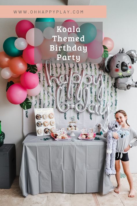 Koala Themed Birthday Party, Koala Birthday Party Ideas, Koala Birthday Party, Koala Party, Koala Birthday, Daniel Tiger Birthday Party, Tiger Birthday Party, Winter Onederland Birthday Party, Flamingo Themed Party