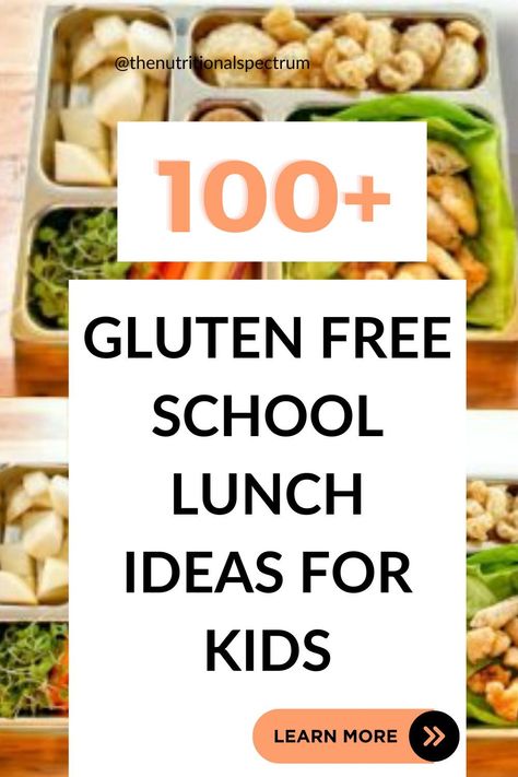 Looking for gluten free school lunch ideas for kids? Check out this comprehensive list of over 100 tasty and healthy options. Say goodbye to boring lunches and hello to a happy and satisfied child! #glutenfree #schoollunchideas #kidsmeals Gluten Free School Lunch Ideas, School Lunch Packing, Gluten Free School Lunches, Lunch Stuff, Office Lunches, Lunch School, Lunch Packing, Bento Ideas, Gluten Free Kids