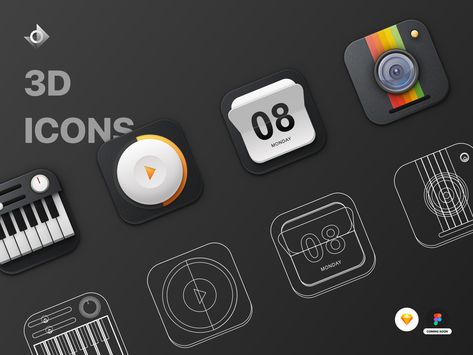 3D Skeuomorphic Icons Premium Pack music polaroid button app icon skeuomorphic calendar camera design vector logo icon minimal illustration flat Music Polaroid, Icon Minimal, Minimal Icon, Camera Images, Car Ui, Minimal Illustration, Camera Design, Calendar Icon, Illustration Flat