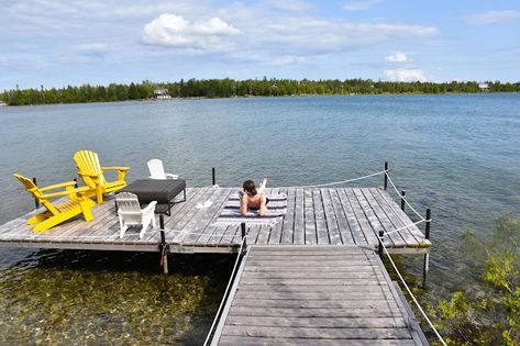 Woman in Real Life: Top Things To Do In Tobermory, Ontario + Our Vacation Video Dock Ideas Lakeside, Muskoka Ontario, Dock Ideas, Lake Dock, Lakefront Living, Lake George Ny, Lakeside Living, Georgian Bay, Lake Cabin