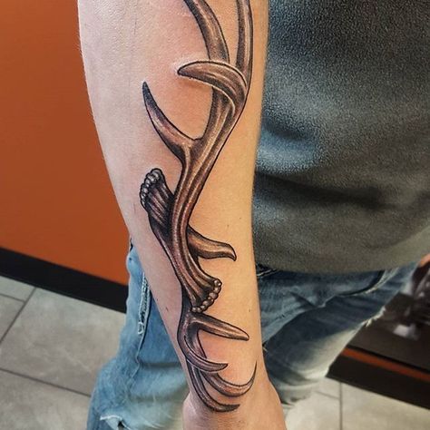 Elk Antler Tattoo Men, Deer Antler Tattoos, Deer Antler Tattoo, Archery Tattoo, Antler Tattoos, Elk Tattoo, Antler Tattoo, Deer Tattoo Designs, Upper Arm Tattoo